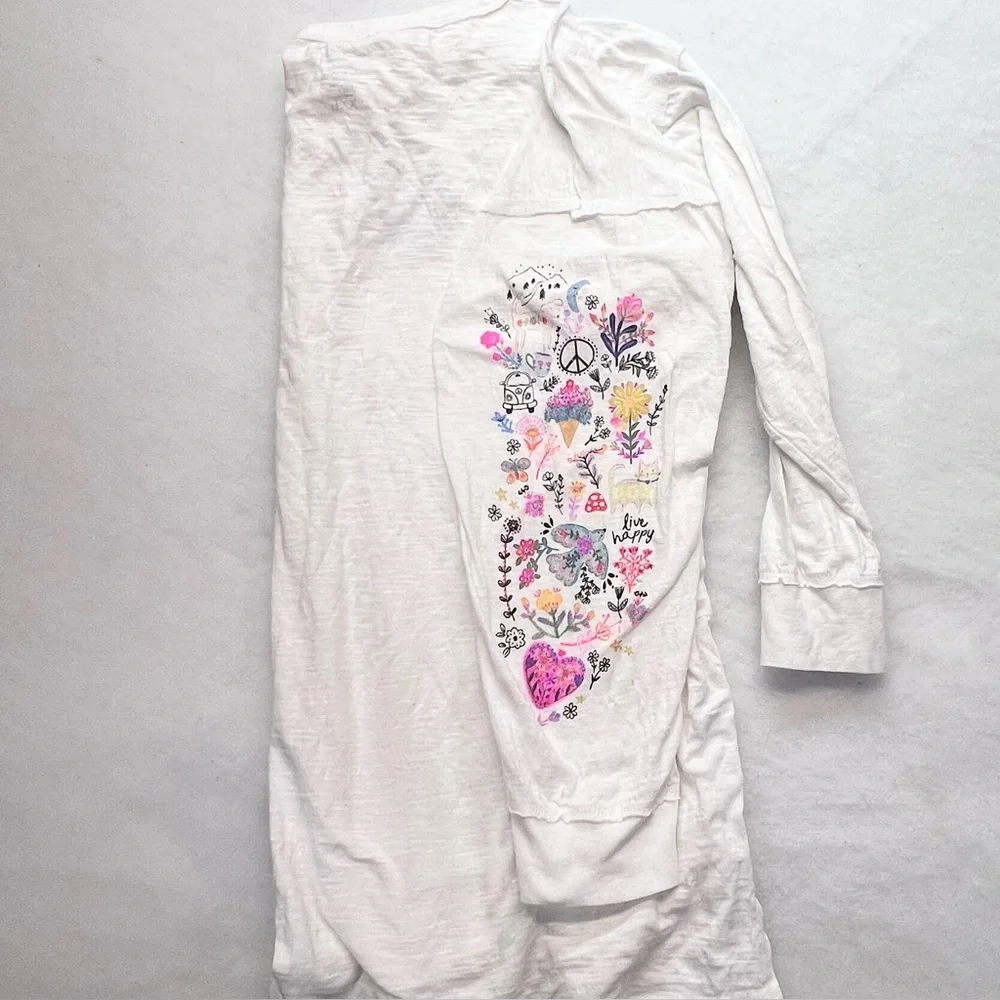 Natural Life Womens Oversized Cotton Doodle Tee Sz XXL Boho Hippie Casual - Picture 9 of 14